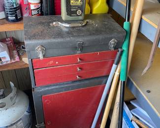 Vintage Test Rite Piece Metal Tool Chest with Cabinet Base