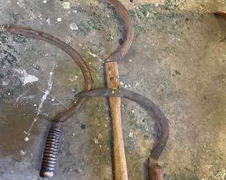 Set of Three Vintage Agricultural Sickles