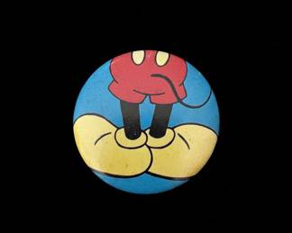 Vintage Mickey Mouse Yellow Pants  Shoes Pinback Button