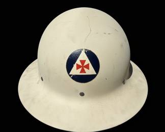 Vintage Civil Defense Air Raid Warden Helmet B