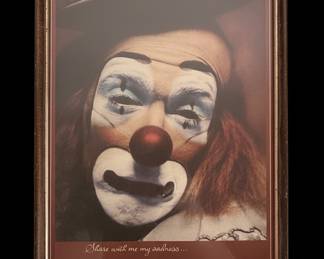 Vintage Share with me my sadness... Clown Portrait Print