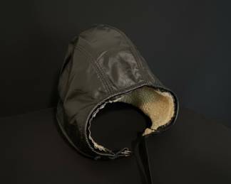 Vintage Leather Aviator Cap with Shearling Lining