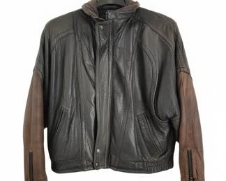 Vintage TwoTone Leather Bomber Jacket