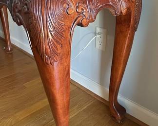 Chippendale Style Mahogany Console Table with Glass Top third image