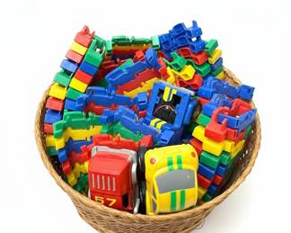 Vintage Building Blocks and Toy Cars Lot