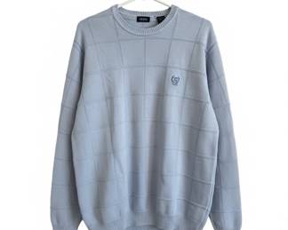 Izod Mens Crewneck Sweater  Windowpane Pattern