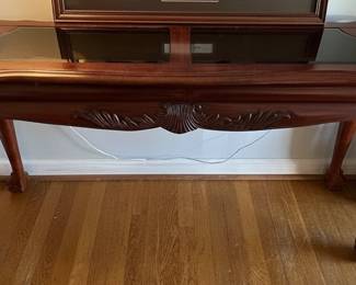 Chippendale Style Mahogany Console Table with Glass Top