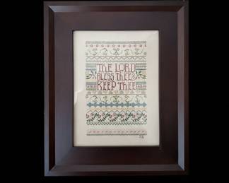 HandStitched Religious CrossStitch Sampler