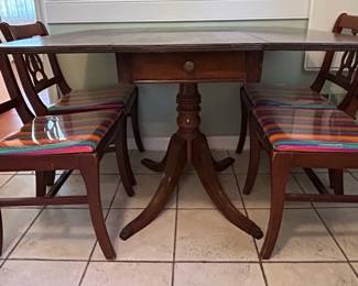 Duncan Phyfe Style Drop Leaf Dining Set second image