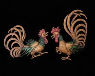 Syroco Rooster Wall Plaques