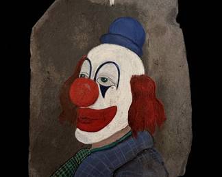 J.W. Garton Clown Portrait on Slate