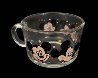 Anchor Hocking Disney Mickey  Minnie Mouse Clear Glass Coffee Mug