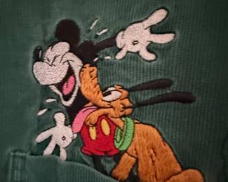 Vintage Disney Store Mickey and Pluto Color Block Corduroy Shirt second image