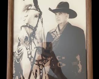 Vintage Framed Photograph of William Boyd as Hopalong Cassidy with Topper
