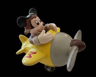 Vintage Mickey Mouse Airplane Ceramic Bank