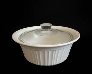 CorningWare French White Quart Round Casserole Dish with Lid