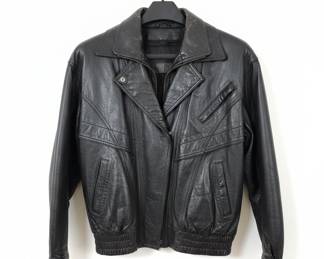Premier Vintage Black Leather Bomber Jacket