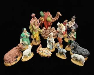 Vintage Atlantic Mold HandPainted Nativity Set