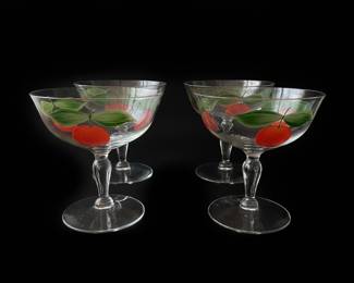 Vintage Franciscan Apple Pattern Footed Dessert Coupes