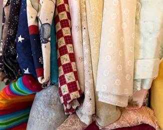 Assorted Vintage and Modern Quilting Fabric Remnants