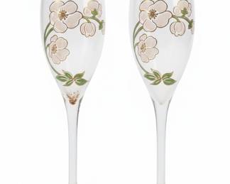 Vintage PerrierJout Belle poque Champagne Flutes