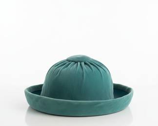 Diannes Vintage Teal Velvet Cloche Hat