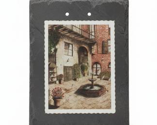 Vintage Archie Boyd Brulatour Courtyard Slate Plaque