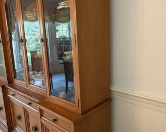 Traditional FourDoor Lighted Breakfront China Cabinet third image