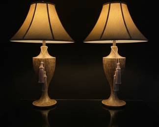 Vintage Tasseled Urn Table Lamps