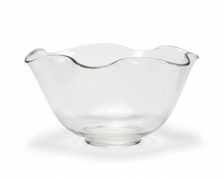 Vintage Indiana Glass Heritage Clear Ruffled Edge Bowl