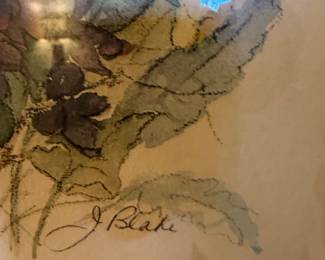 J. Blake Floral Watercolor Painting B second image