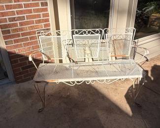 Vintage Wrought Iron Garden Bench