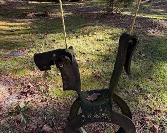 Vintage Upcycled Tire Horse Swing