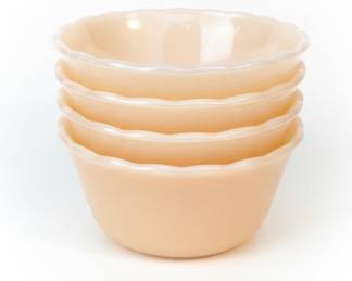 Vintage FireKing Peach Lustre Custard Cups