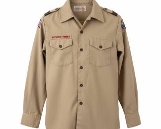 Vintage Boy Scouts of America Long Sleeve Uniform Shirt with USS Yorktown Patch third image