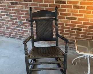 Vintage Black Painted Spindle Back Rocking Chair
