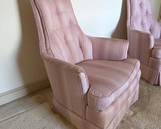 Pair of Vintage ButtonTufted HighBack Lounge Chairs second image