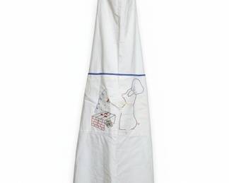 Vintage Embroidered Pig Chef Kitchen Apron