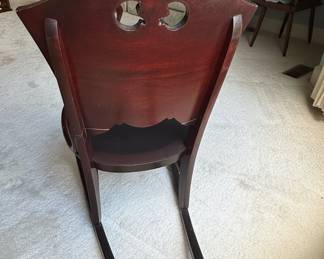 Antique Victorian Walnut CutOut Back Rocking Chair second image