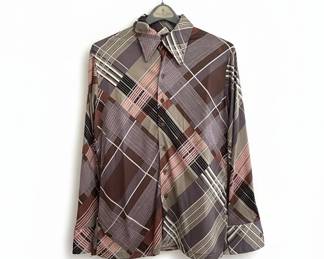 Vintage s mr. Sport Plaid ButtonDown Shirt