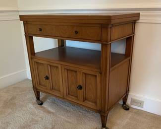 Vintage FlipTop Rolling Serving Cabinet second image