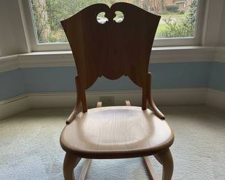Antique Victorian Walnut CutOut Back Rocking Chair