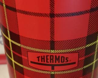 Vintage KingSeeley Thermos Brand Red Plaid Vacuum Bottle second image
