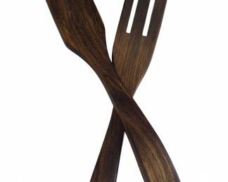 MidCentury Modern Wooden Salad Servers