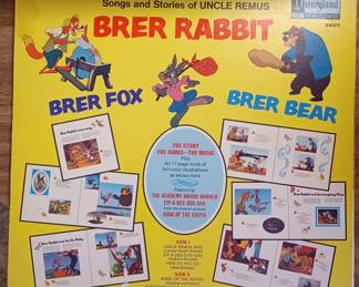 Walt Disneys Songs and Stories of Uncle Remus Brer Rabbit Disneyland Record second image
