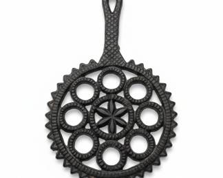 Vintage J.Z.H. T Hex Cast Iron Trivet