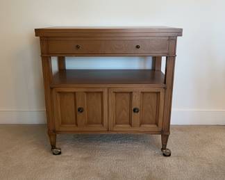Vintage FlipTop Rolling Serving Cabinet
