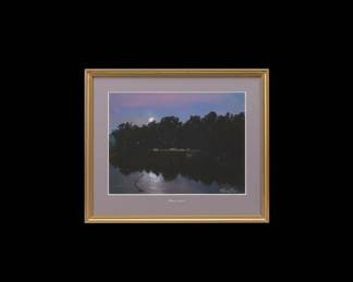 Blue Sky Wateree Moonrise Framed Print