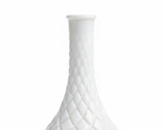 Vintage Hoosier Milk Glass Diamond Quilted Bud Vase