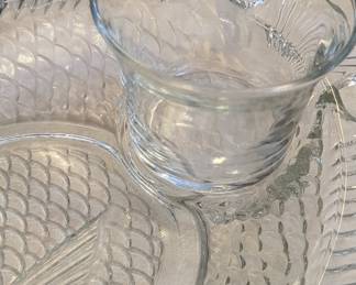 Vintage Clear Glass FishShaped Seafood Cocktail Serving Set third image